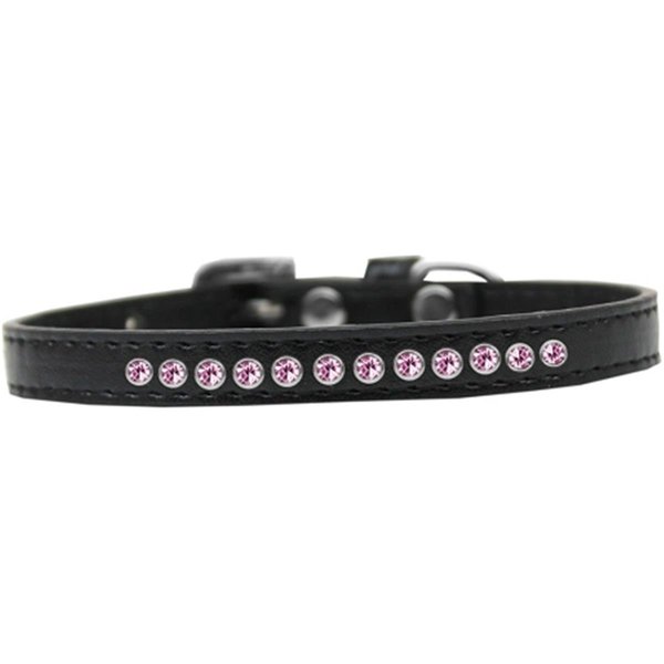 Mirage Pet Products Light Pink Crystal Puppy CollarBlack Size 14 611-06 BK-14